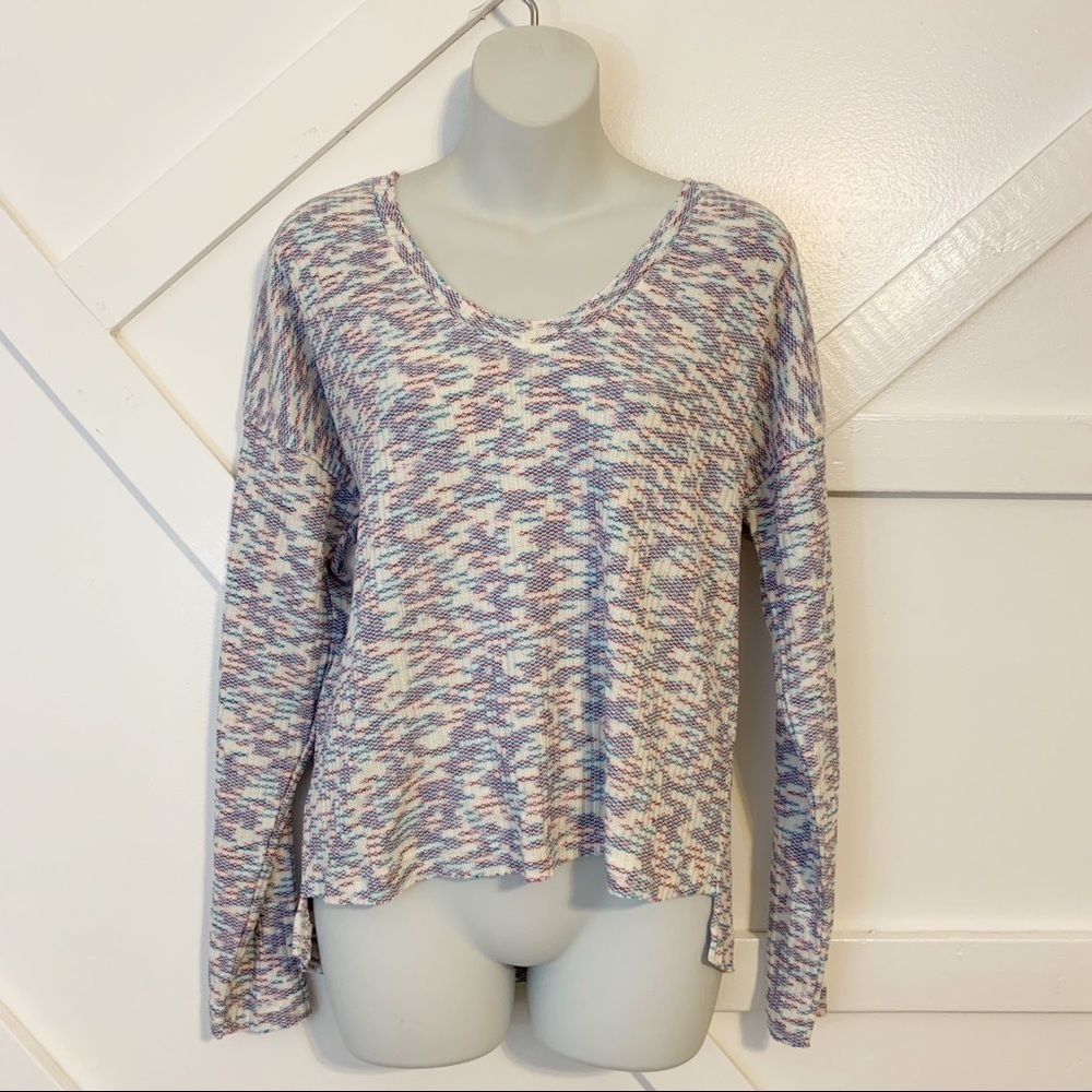 Code Mode Space Dye Multicolor Scoop Neck Sweater Sz S